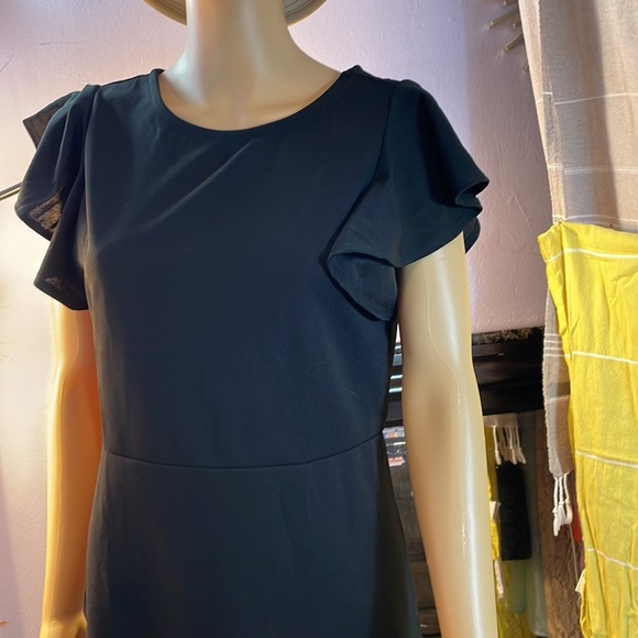 H&M Ruffles, Asymmetrical Hem Black Dress size Large - Picture 4 of 9